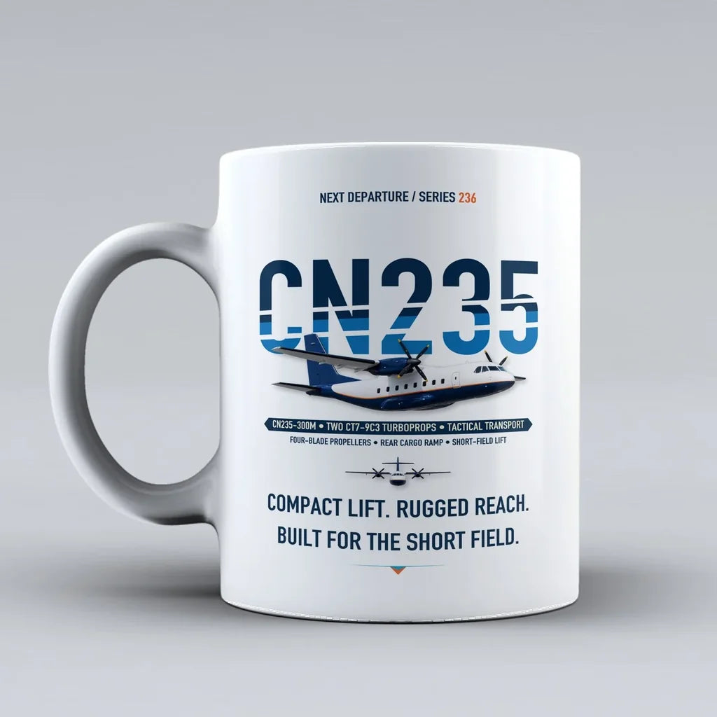 CN235-300M Mug design on white airbus