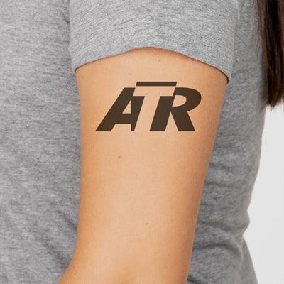 ATR & Text aviation temporary tattoo in skin-safe adhesive paper.