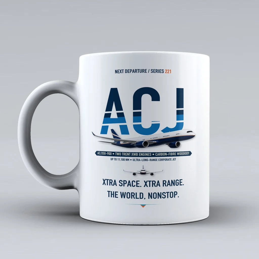 ACJ350 Mug design on white airbus
