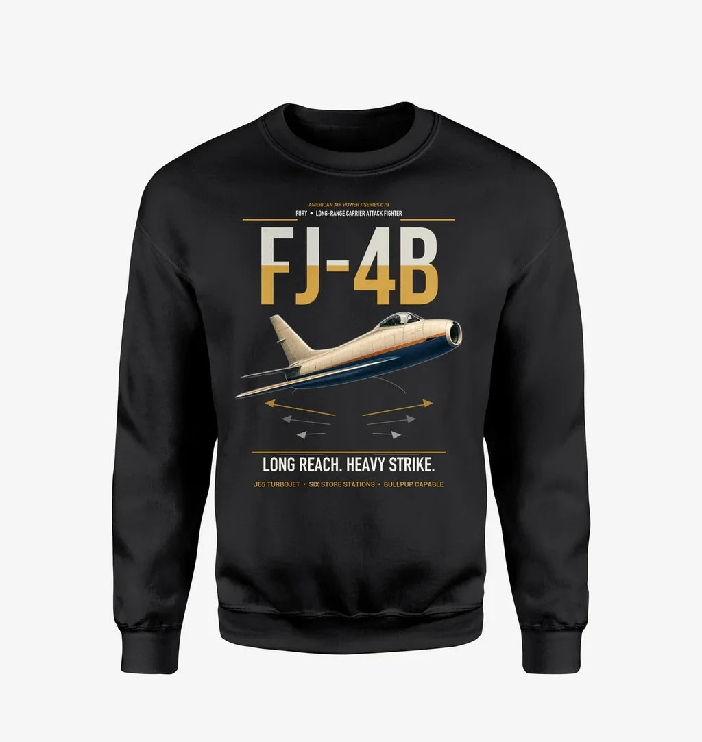FJ-4B Fury design on black sweatshirt
