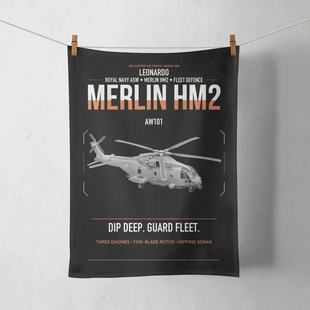 Leonardo AW101 Merlin HM2 design on black towel
