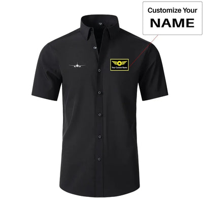 Airbus A320 Silhouette Short Sleeve aviation design printed on soft cotton 2D-printed shirt.