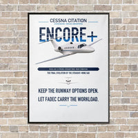 Thumbnail for Cessna Citation Encore+ vertical canvas print - framed - white background