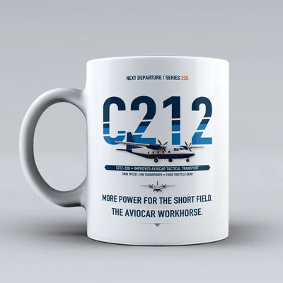 C-212-200 Aviocar Mug design on white casa