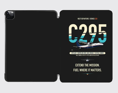 Airbus C295 Air-to-Air Refuelling design on black ipad tablet case