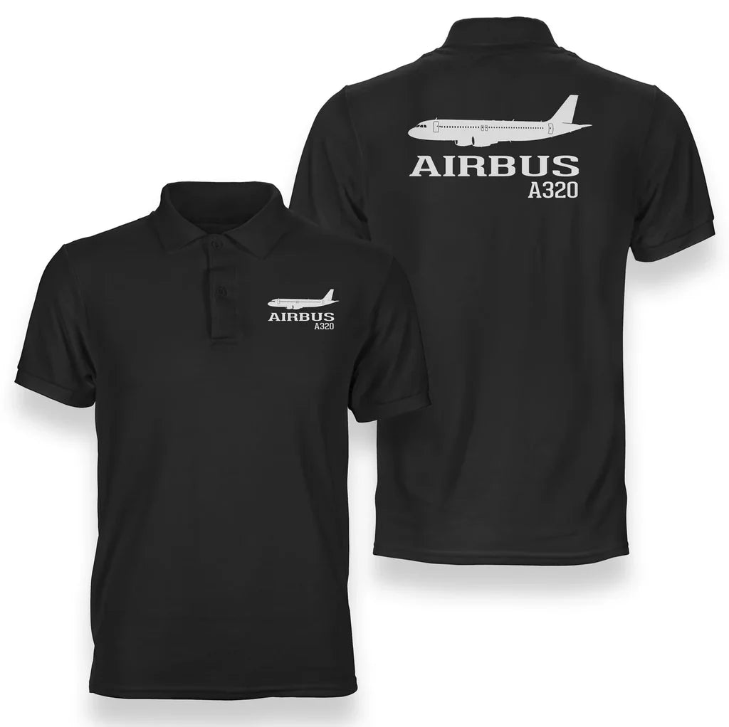 Airbus A320 Printed & aviation design printed on soft cotton double-side polo.