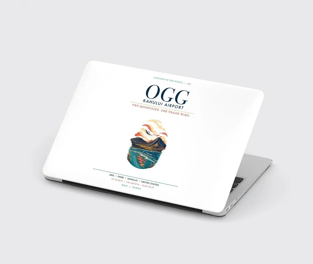 Kahului Airport (OGG) design on white MacBook case