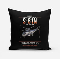 Thumbnail for Sikorsky S-61N design on black pillow