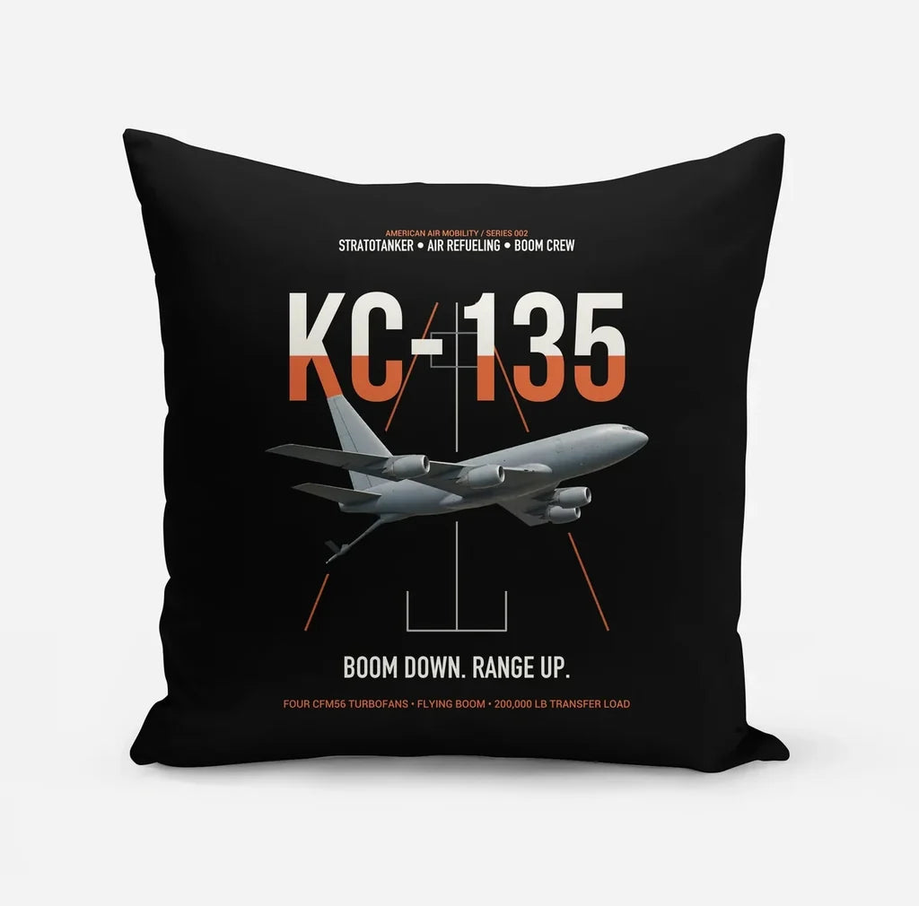 KC-135 STRATOTANKER design on black pillow