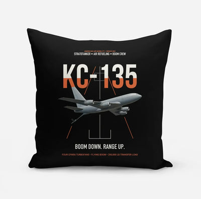 KC-135 STRATOTANKER design on black pillow