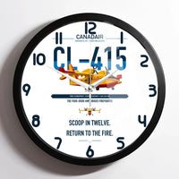 Thumbnail for Canadair CL-415 design on white framed wall clock