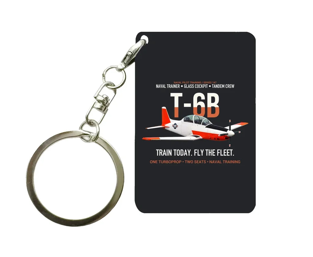 T-6B TEXAN II Key Chain design on black key chain