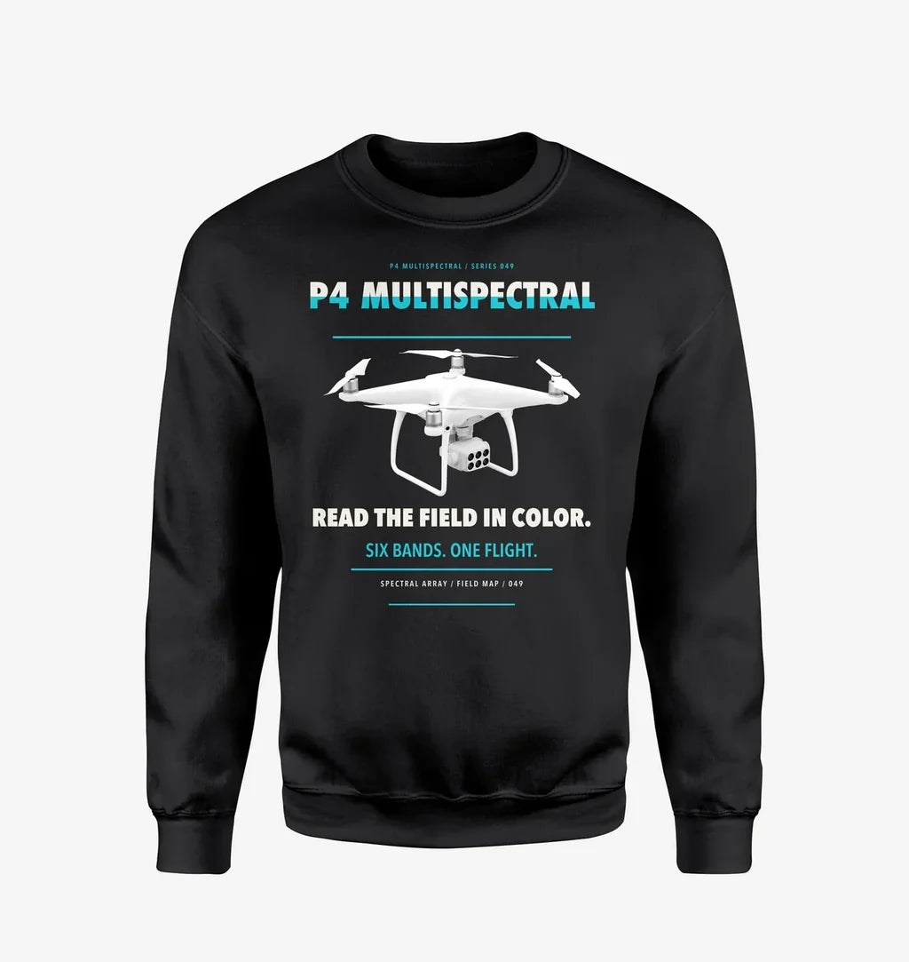 DJI P4 Multispectral design on black sweatshirt