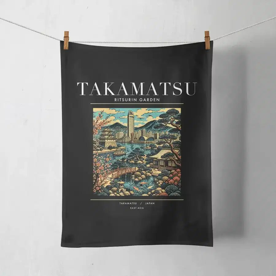 TAKAMATSU - Poster - Towel - Black