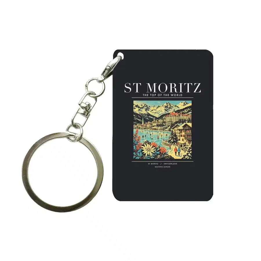 ST MORITZ - Poster - Key Chain - Black