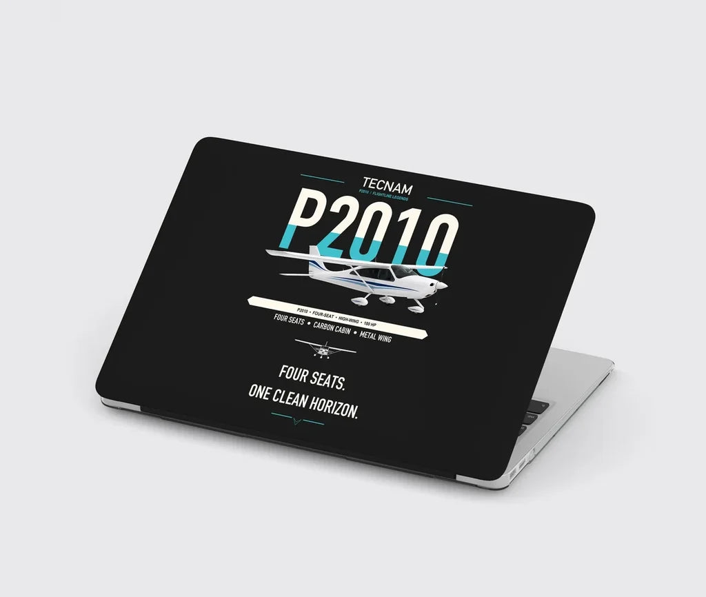 Tecnam P2010 design on black MacBook case