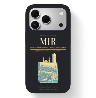 Monastir Airport (MIR) design on black iPhone 17 Pro MagSafe case