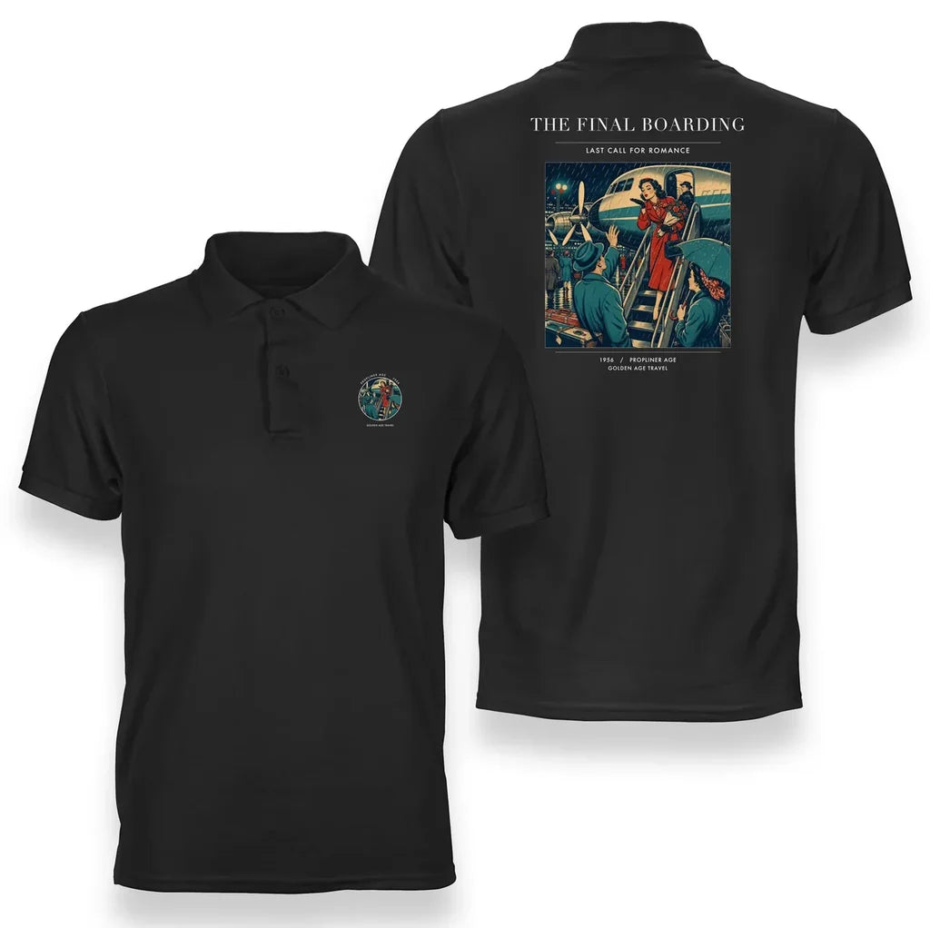 VINTAGE G4102 - The Final Boarding - Double-Side Polo T-Shirt design on black