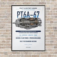 Thumbnail for PT6A-67 vertical canvas print - framed - white background