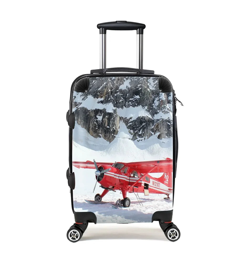 Amazing Snow Airplane Cabin Size aviation luggage in durable shell.