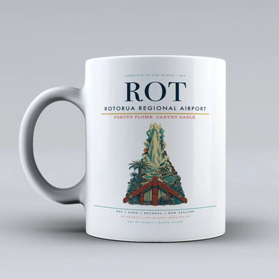 Regional Airport ROT Mug design on white rotorua