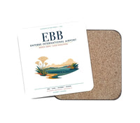 Thumbnail for Entebbe International Airport (EBB) design on white 1 piece coaster