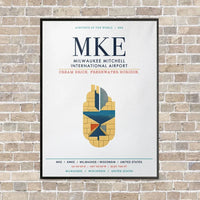 Thumbnail for Milwaukee Mitchell International Airport MKE vertical canvas print - framed - white background