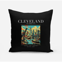 Thumbnail for CLEVELAND - Poster - Pillow - Black