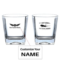 Thumbnail for If It Ain't Airbus I'm Taking A Bus aviation design on whiskey glass, crystal-clear premium glassware.