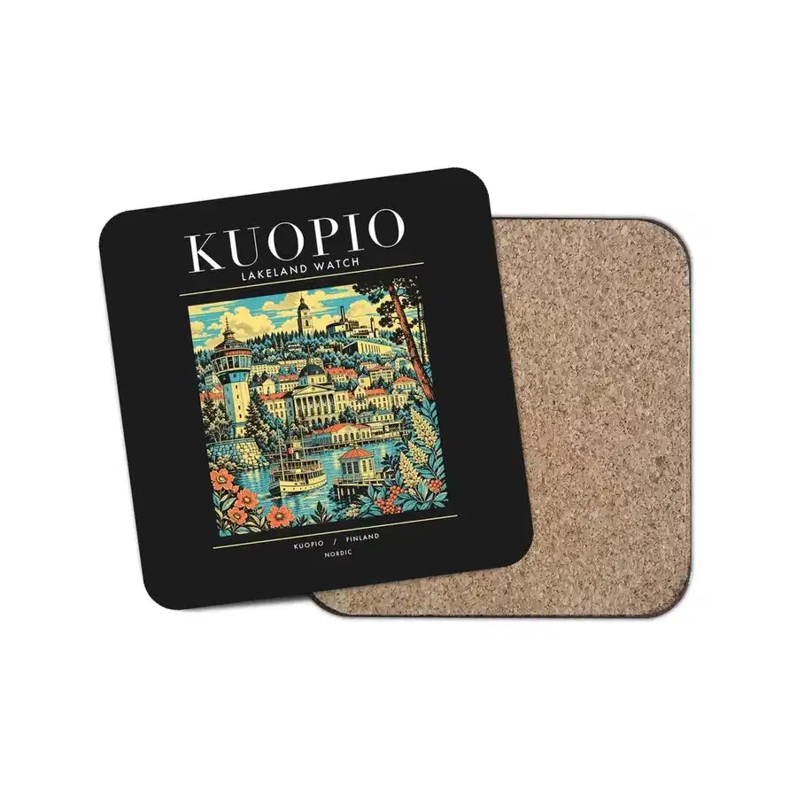 KUOPIO - Poster - Coaster - Black