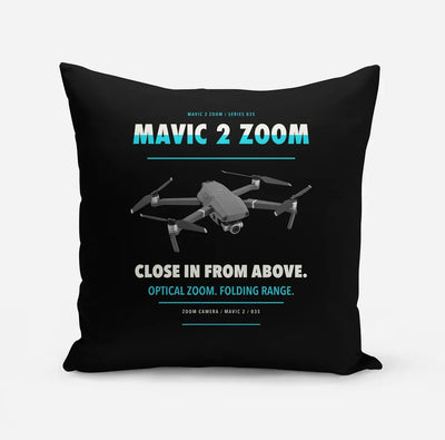 DJI Mavic 2 Zoom design on black pillow
