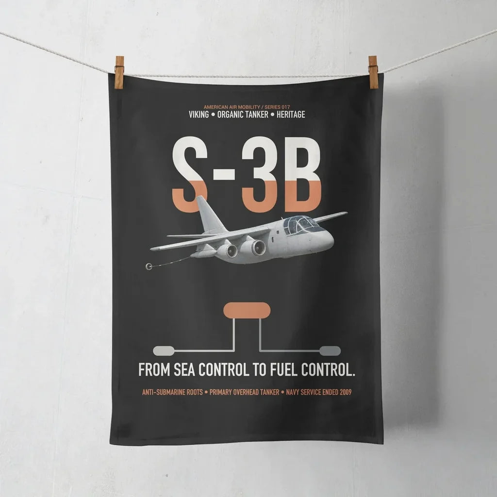 S-3B Viking design on black towel