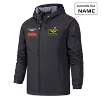 Thumbnail for Flying One Ball Rain Jackets & Windbreakers aviation design printed on waterproof shell with sealed seams small-logo rain jacket.