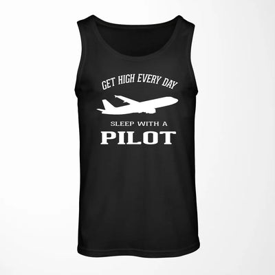Get High Every Day Sleep With A aviation design on breathable cotton tank top.