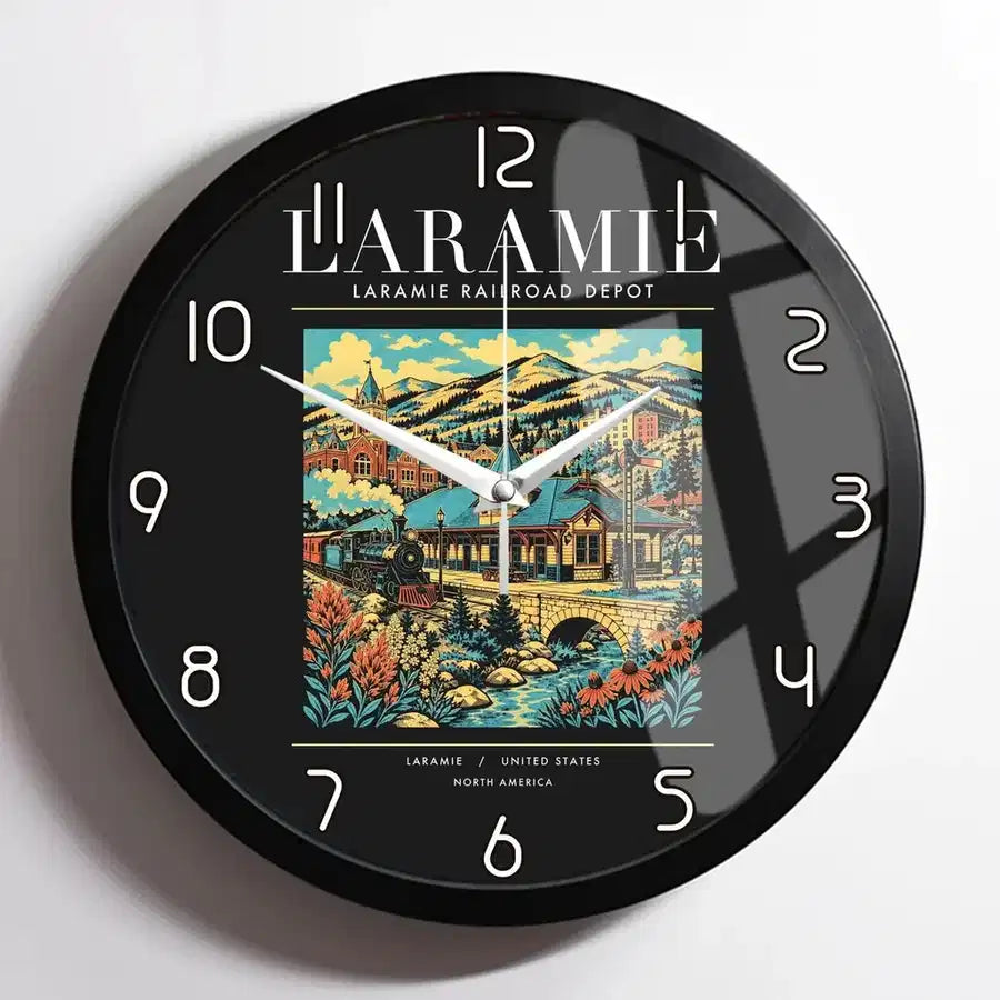 LARAMIE - Poster - Wall Clock Framed - Black