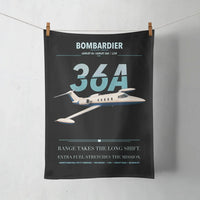 Thumbnail for Bombardier Learjet 36A design on black towel
