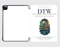 Thumbnail for Detroit Metropolitan Wayne County Airport (DTW) design on white ipad tablet case