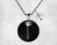 Thumbnail for Aviation Alphabet aviation necklace, stainless steel body with engraved detail.