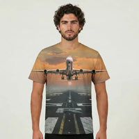 Thumbnail for Aircraft Departing from RW30 aviation print 3D-printed clothing, soft cotton blend.