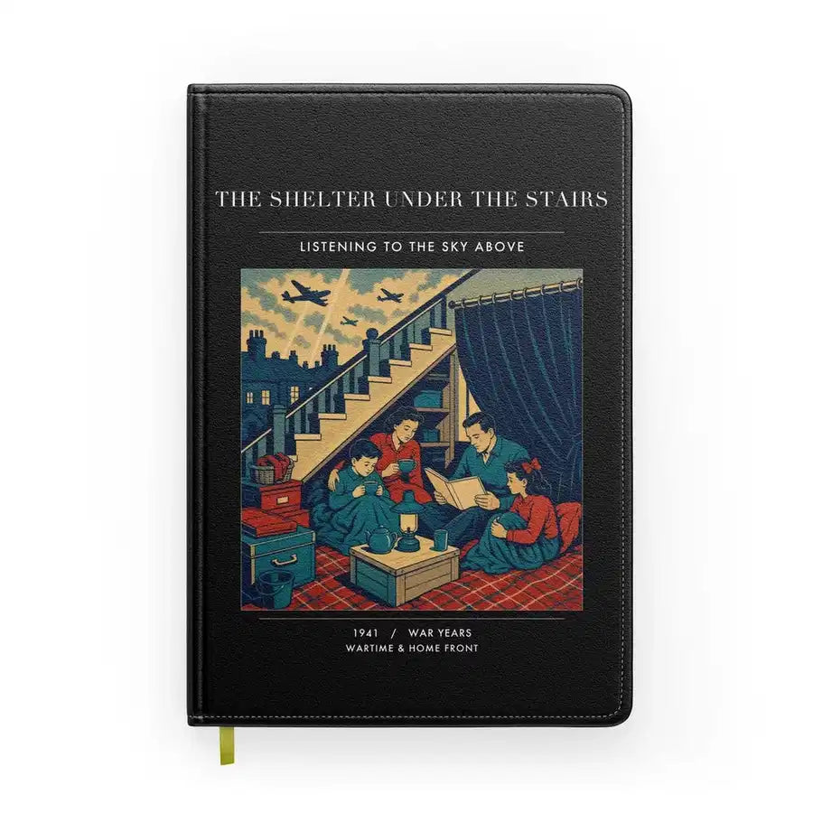VINTAGE G4533 - The Shelter Under The Stairs - Designed Notebooks design on black