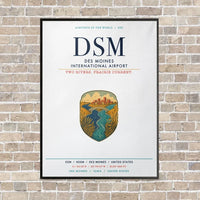 Thumbnail for Des Moines International Airport DSM vertical canvas print - framed - white background