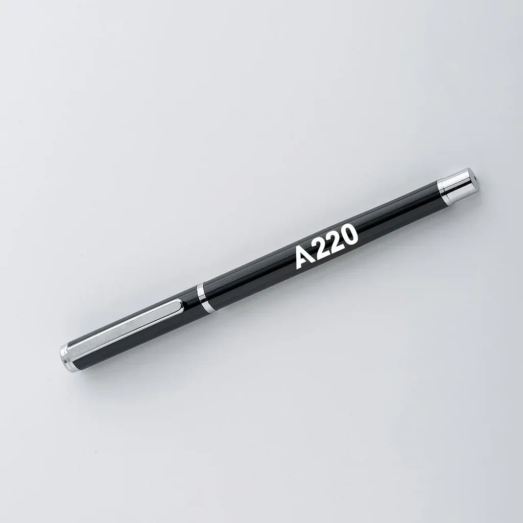 Airbus A220 Flat Text ballpen - black