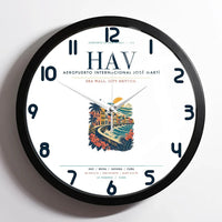 Thumbnail for Havana José Martí International Airport (HAV) design on white framed wall clock