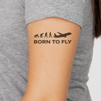 Thumbnail for Born To Fly aviation temporary tattoo in skin-safe adhesive paper.