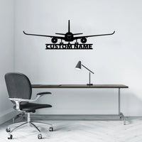 Thumbnail for Airbus A350 Silhouette aviation design on durable metal with painted finish metal wall sign.
