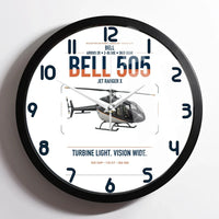 Thumbnail for Bell 505 Jet Ranger X design on white framed wall clock