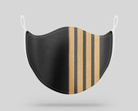 Thumbnail for Special Edition Pilot Epaulettes (4,3,2 Lines) aviation face mask in breathable cotton blend.