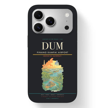 Dumai Airport (DUM) design on black iPhone 17 Pro MagSafe case
