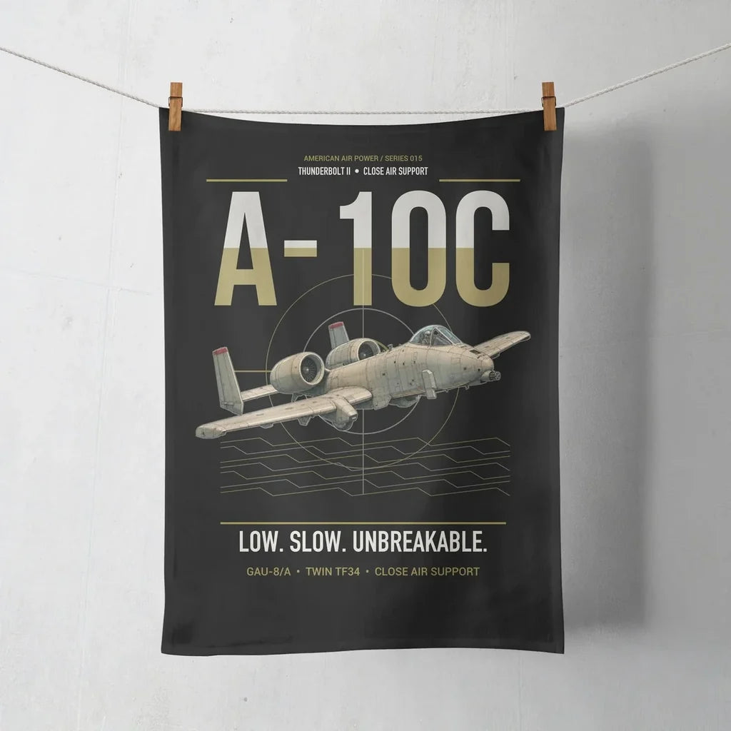 A-10C Thunderbolt II design on black towel
