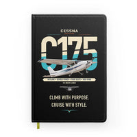 Thumbnail for Cessna 175 Skylark design on black notebook